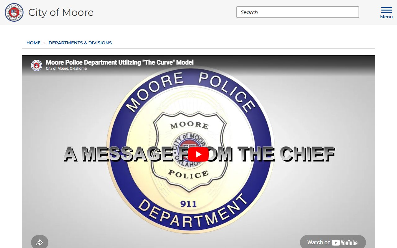 Moore Police Department page for felony record requests