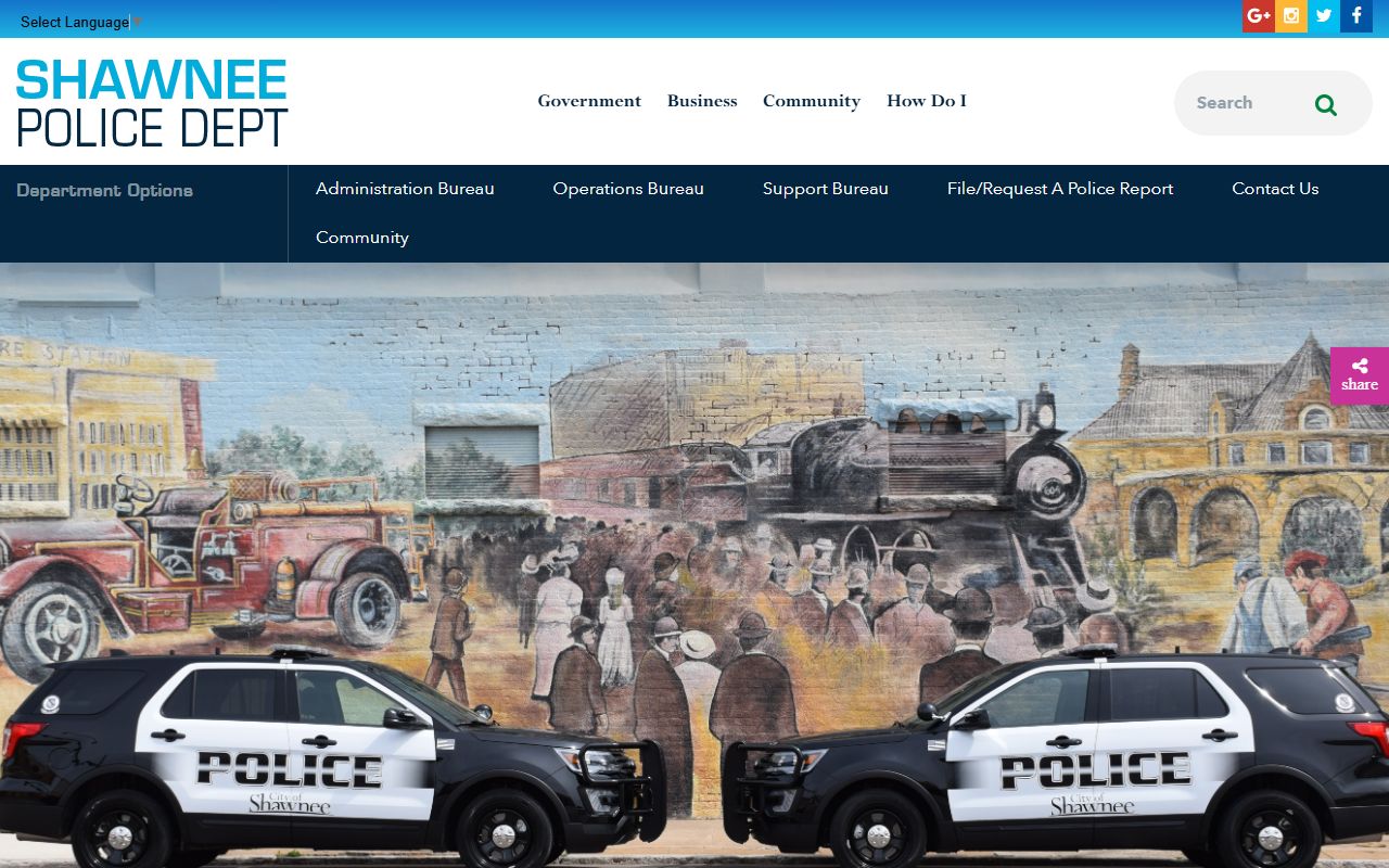 Shawnee Police Department website for felony records in Shawnee Oklahoma