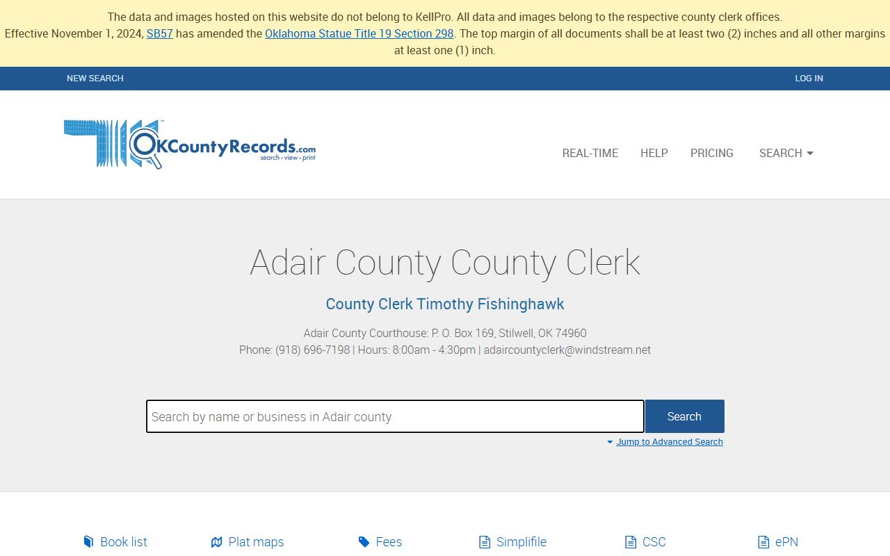 Adair County felony records land records search portal