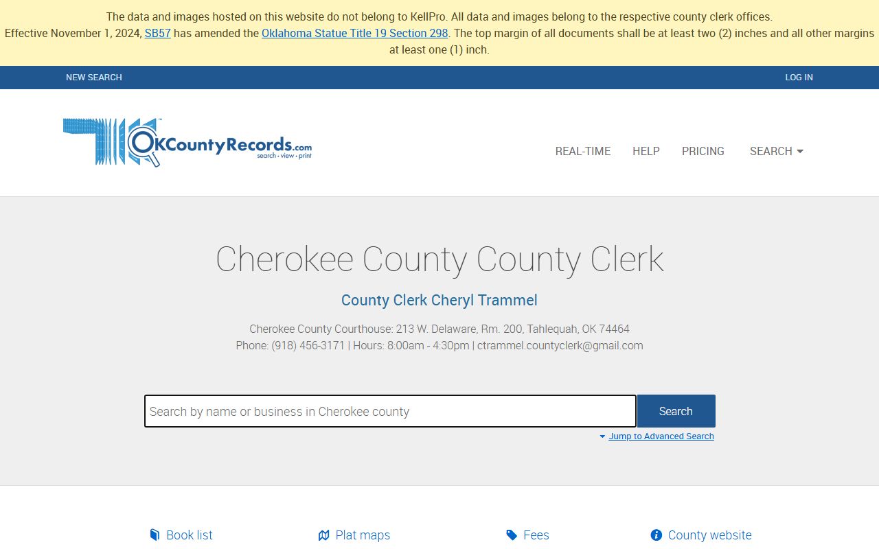 Cherokee County felony records land records search