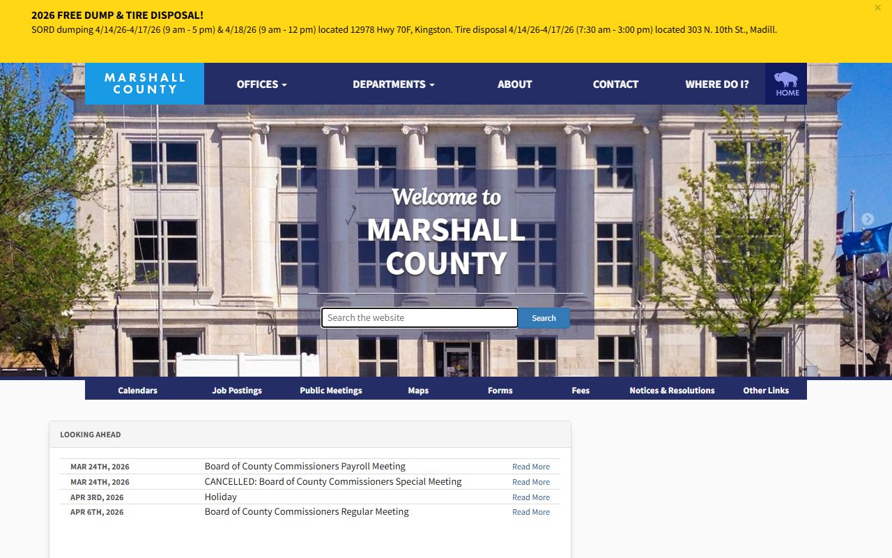 Marshall County felony records website portal