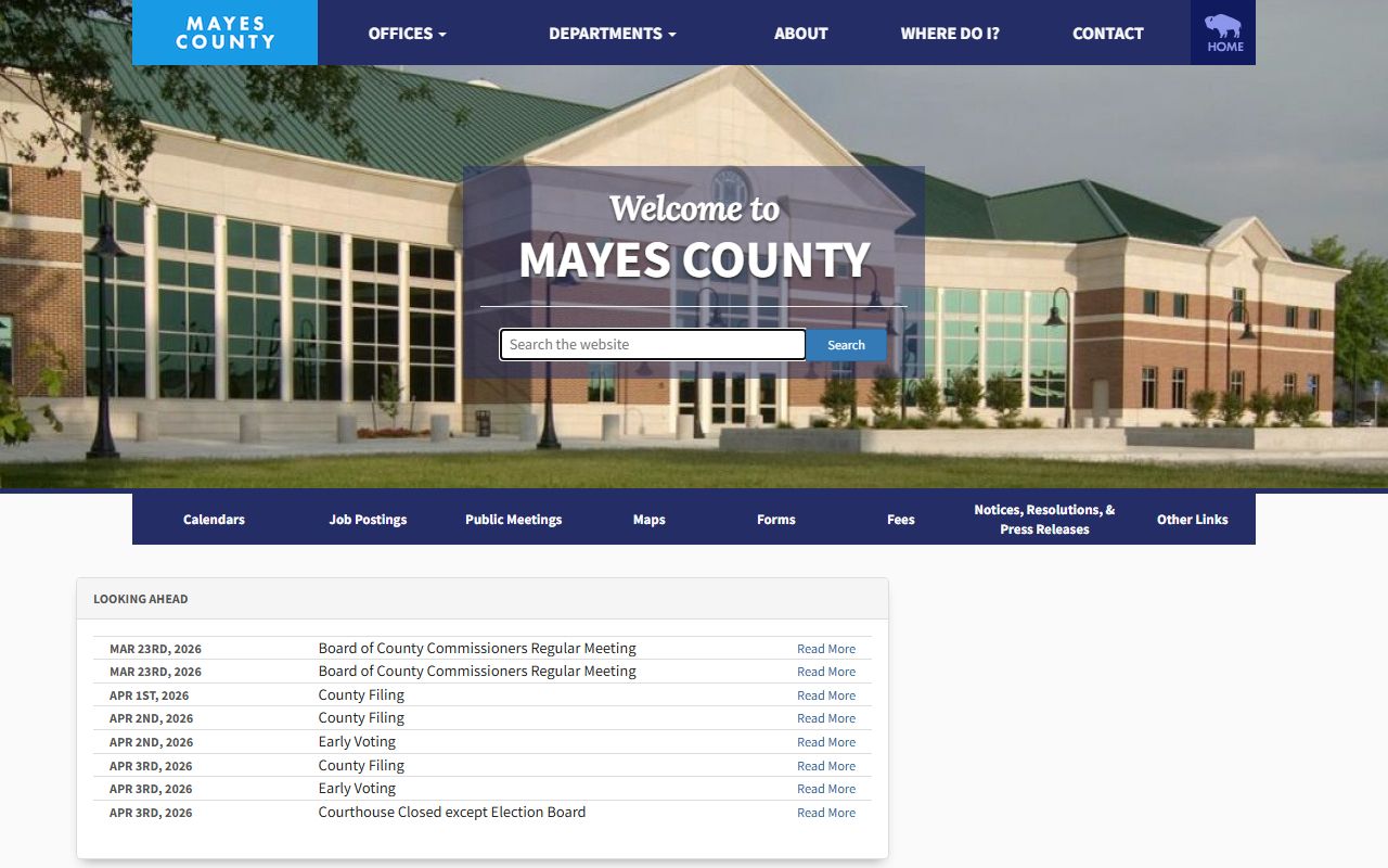 Mayes County felony records website portal