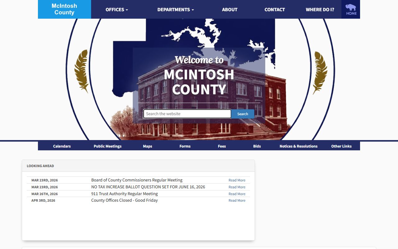 McIntosh County felony records website portal