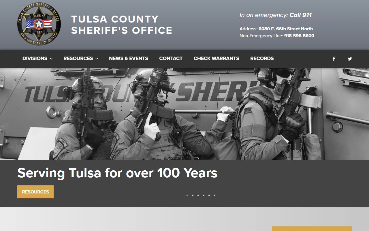 Tulsa County Sheriff Office felony records