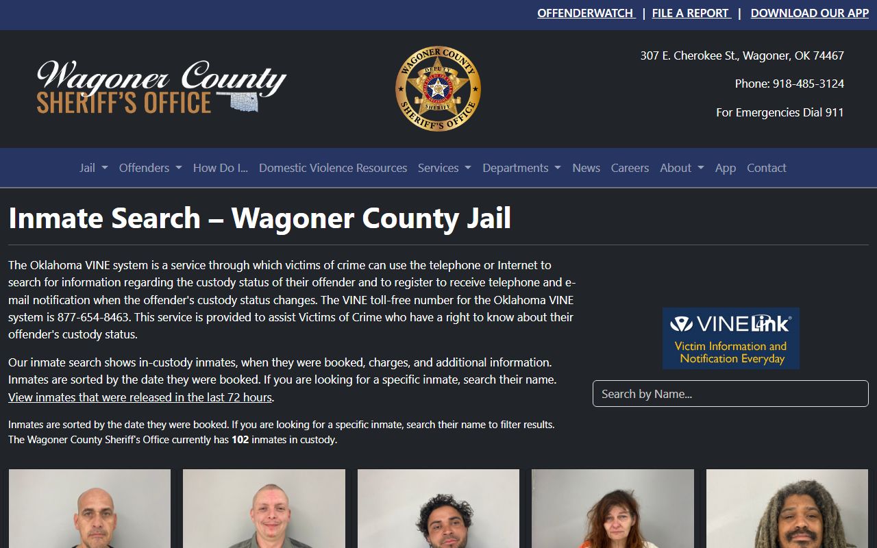 Wagoner County inmate search for felony records