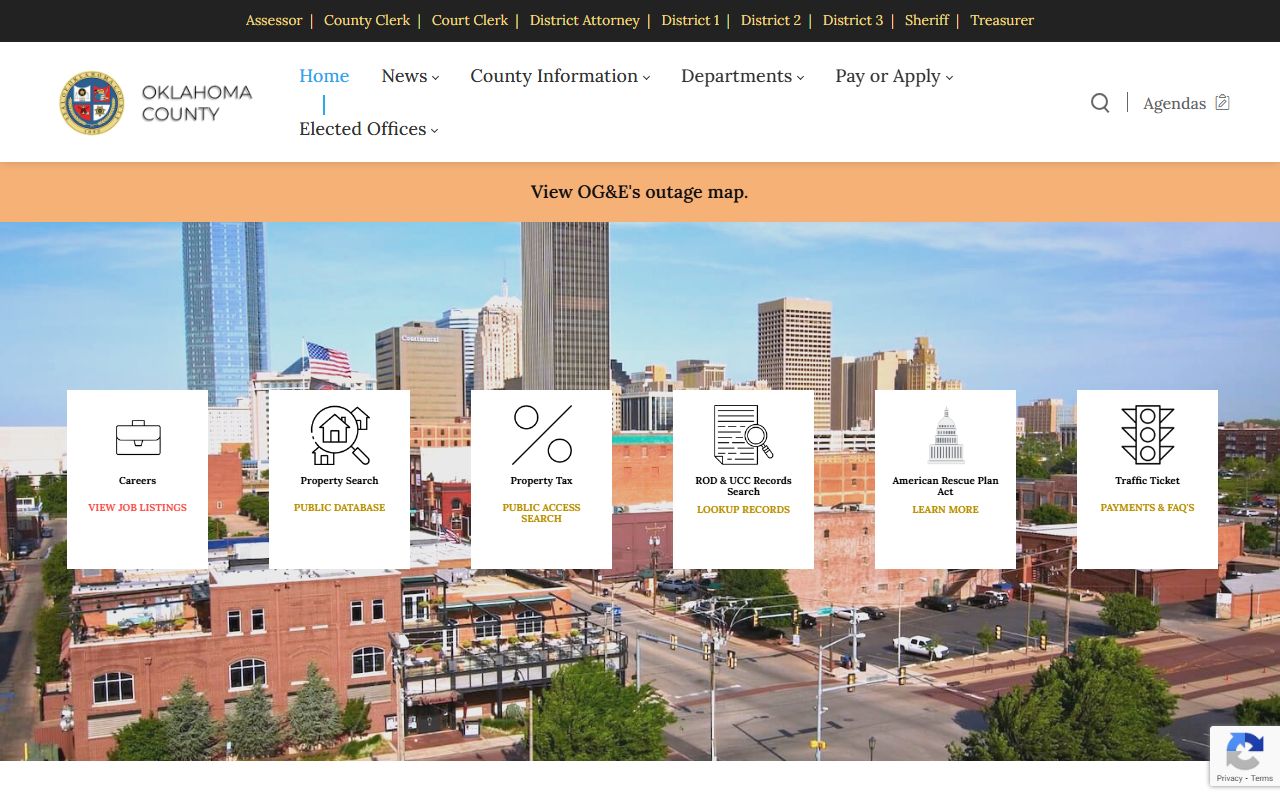 Oklahoma County official website for felony records access